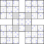 Самурай судоку #32 трудный