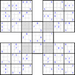 Самурай судоку #33 трудный