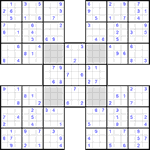 Самурай судоку #34 трудный