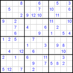 Судоку 12х12 #27 очень трудный