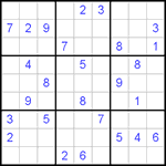 Судоку 9х9 #430 трудный