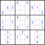 Судоку 9х9 #436 трудный