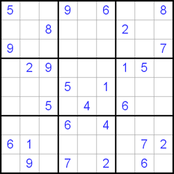 Судоку 9х9 #440 трудный