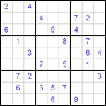 Судоку 9х9 #426 очень трудный