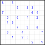 Судоку 9х9 #428 очень трудный