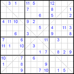 Судоку Х 12х12 #26 трудный Судоку Х 12х12 #26 трудный