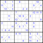 Судоку Х 12х12 #27 трудный Судоку Х 12х12 #27 трудный