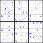 Судоку Х 12х12 #28 трудный Судоку Х 12х12 #28 трудный