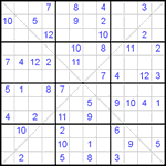 Судоку Х 12х12 #30 трудный Судоку Х 12х12 #30 трудный