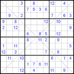 Судоку Х 12х12 #27 очень трудный Судоку Х 12х12 #27 очень трудный