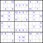 Судоку Х 12х12 #30 очень трудный Судоку Х 12х12 #30 очень трудный