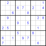 Судоку 9х9 #457 трудный