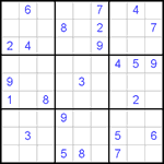 Судоку 9х9 #468 трудный