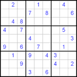 Судоку 9х9 #461 очень трудный