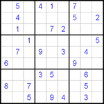 Судоку 9х9 #464 очень трудный