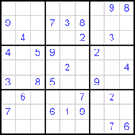 Судоку 9х9 #465 очень трудный