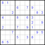 Судоку 9х9 #474 очень трудный