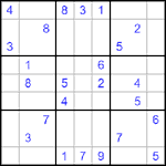 Судоку 9х9 #498 очень трудный