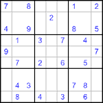 Судоку 9х9 #505 очень трудный