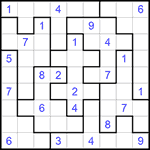 Судоку-пазл 9х9 #116 трудный