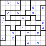 Судоку-пазл 9х9 #121 трудный