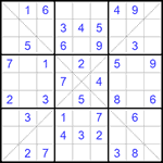 Судоку Х 9х9 #151 легкий