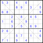 Судоку Х 9х9 #152 легкий