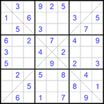 Судоку Х 9х9 #157 легкий