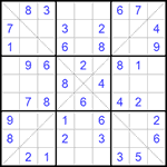 Судоку Х 9х9 #158 легкий