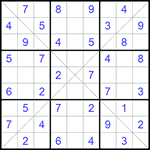Судоку Х 9х9 #159 легкий