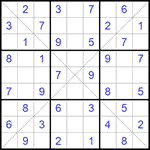 Судоку Х 9х9 #160 легкий