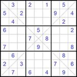 Судоку Х 9х9 #126 средний