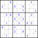 Судоку Х 9х9 #127 средний