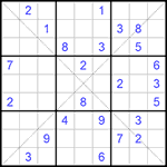 Судоку Х 9х9 #129 средний