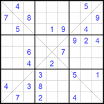 Судоку Х 9х9 #130 средний