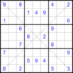 Судоку Х 9х9 #132 средний