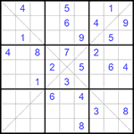 Судоку Х 9х9 #133 средний