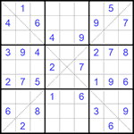 Судоку Х 9х9 #134 средний