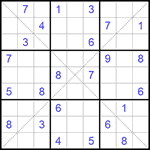 Судоку Х 9х9 #126 трудный