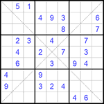 Судоку Х 9х9 #129 трудный