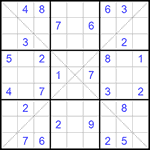 Судоку Х 9х9 #130 трудный