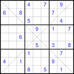 Судоку Х 9х9 #132 трудный