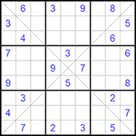 Судоку Х 9х9 #133 трудный