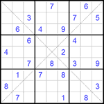 Судоку Х 9х9 #134 трудный