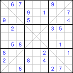Судоку Х 9х9 #135 трудный