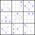 Судоку Х 9х9 #126 очень трудный