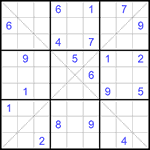 Судоку Х 9х9 #127 очень трудный