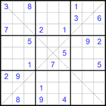 Судоку Х 9х9 #129 очень трудный