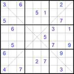 Судоку Х 9х9 #131 очень трудный