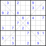 Судоку Х 9х9 #132 очень трудный